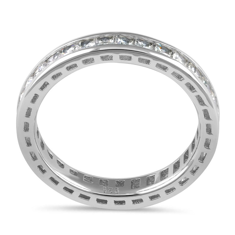 Sterling Silver Princess-Cut CZ Eternity Ring