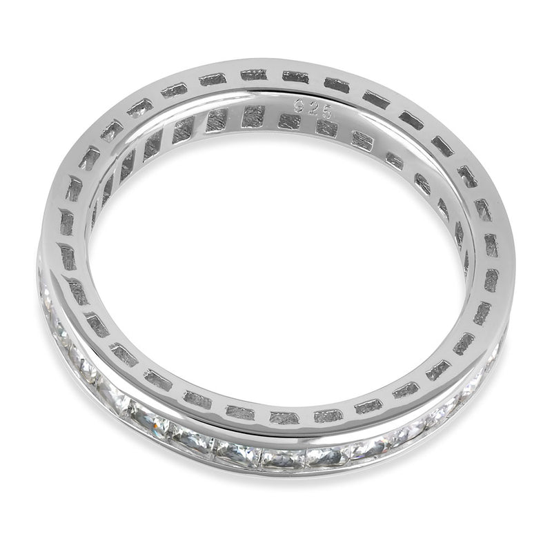 Sterling Silver Princess-Cut CZ Eternity Ring