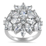 Sterling Silver CZ Cluster Ring