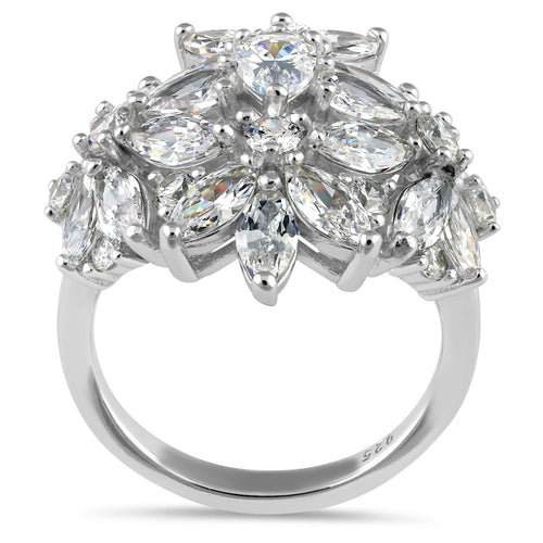 Sterling Silver CZ Cluster Ring