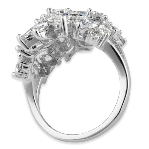 Sterling Silver CZ Cluster Ring