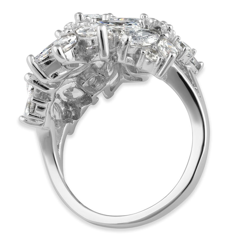 Sterling Silver CZ Cluster Ring