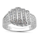 Sterling Silver Elegant Pave Ring