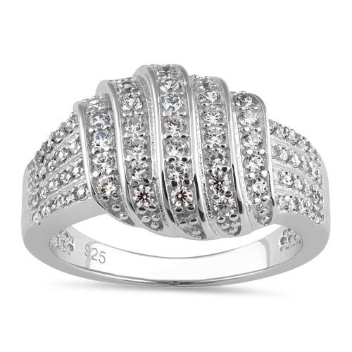 Sterling Silver Elegant Pave Ring