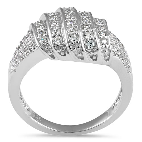 Sterling Silver Elegant Pave Ring