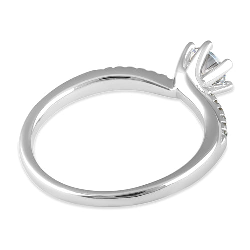 Sterling Silver 5.0mm CZ Dainty Engagement Ring