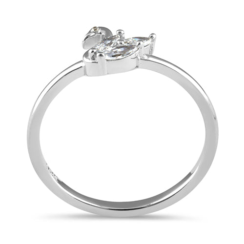 Sterling Silver Swan CZ Ring