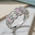 Sterling Silver Iridescent Rainbow CZ Ring