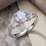 Sterling Silver Iridescent Rainbow CZ Ring