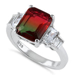 Sterling Silver Bi-Color Watermelon CZ Ring