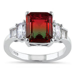 Sterling Silver Bi-Color Watermelon CZ Ring
