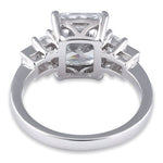 Sterling Silver Emerald Cut Clear CZ Ring