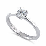 Sterling Silver 5mm Round Cut CZ Ring