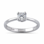 Sterling Silver 5mm Round Cut CZ Ring