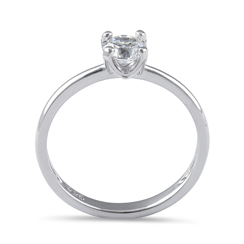 Sterling Silver 5mm Round Cut CZ Ring