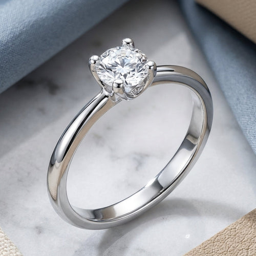 Sterling Silver 5mm Round Cut CZ Ring