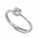 Sterling Silver 5mm Round Cut Basket Setting CZ Ring