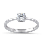 Sterling Silver 5mm Round Cut Basket Setting CZ Ring