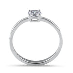 Sterling Silver 5mm Round Cut Basket Setting CZ Ring