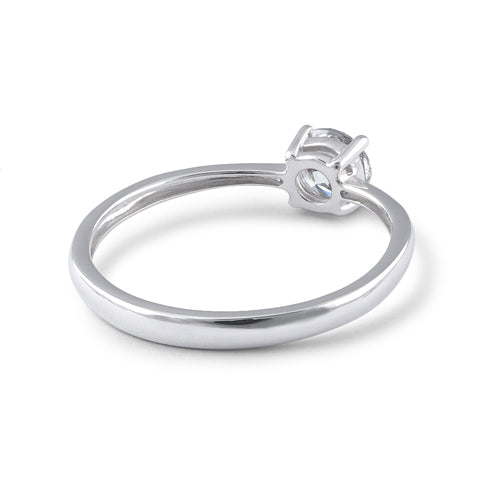 Sterling Silver 5mm Round Cut Basket Setting CZ Ring