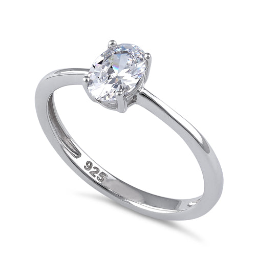 Sterling Silver 5X7mm Oval Cut CZ Ring
