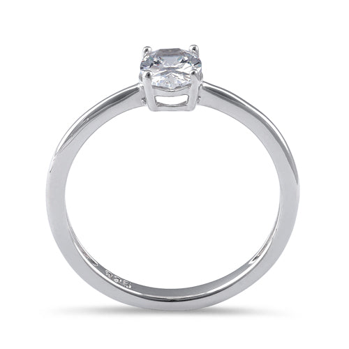Sterling Silver 5X7mm Oval Cut CZ Ring