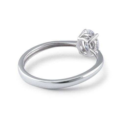 Sterling Silver 5X7mm Oval Cut CZ Ring