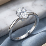 Sterling Silver 5X7mm Oval Cut CZ Ring
