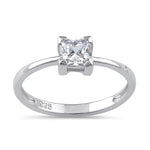 Sterling Silver 5mm Square Cut CZ Ring