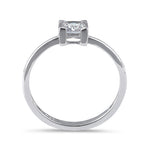 Sterling Silver 5mm Square Cut CZ Ring