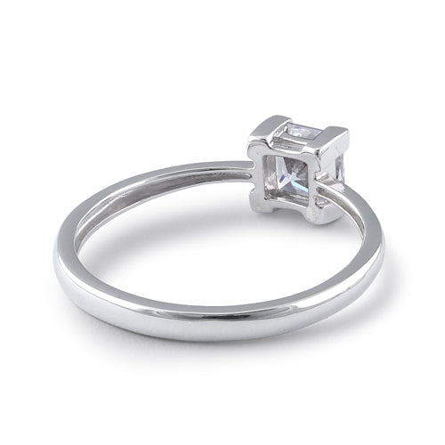 Sterling Silver 5mm Square Cut CZ Ring