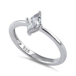 Sterling Silver 4X8mm Marquise Cut CZ Ring
