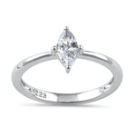 Sterling Silver 4X8mm Marquise Cut CZ Ring