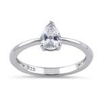 Sterling Silver 5X7mm Pear Cut CZ Ring