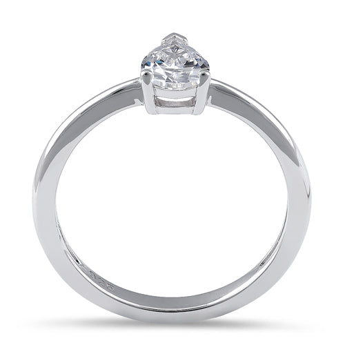 Sterling Silver 5X7mm Pear Cut CZ Ring