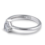 Sterling Silver 5X7mm Pear Cut CZ Ring