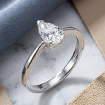 Sterling Silver 5X7mm Pear Cut CZ Ring