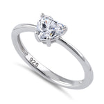 Sterling Silver 6X6mm Heart Cut CZ Ring