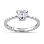 Sterling Silver 6X6mm Heart Cut CZ Ring