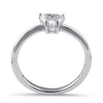 Sterling Silver 6X6mm Heart Cut CZ Ring