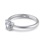 Sterling Silver 6X6mm Heart Cut CZ Ring