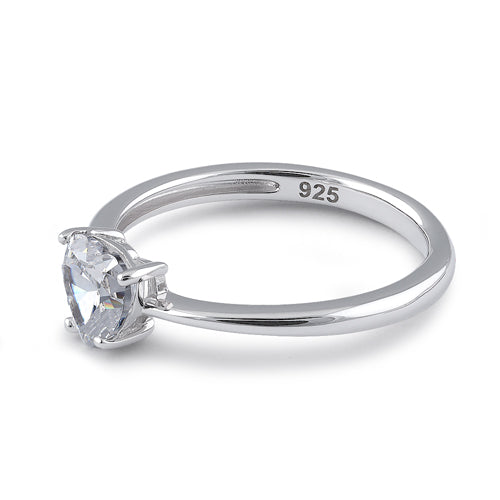 Sterling Silver 6X6mm Heart Cut CZ Ring