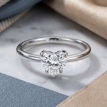 Sterling Silver 6X6mm Heart Cut CZ Ring