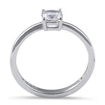 Sterling Silver 5X5mm Cushion Cut CZ Ring