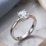 Sterling Silver 5X5mm Cushion Cut CZ Ring