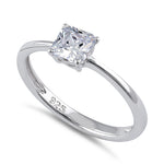 Sterling Silver 5X5mm Octagon Step Cut CZ Ring