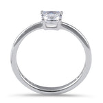 Sterling Silver 5X5mm Octagon Step Cut CZ Ring