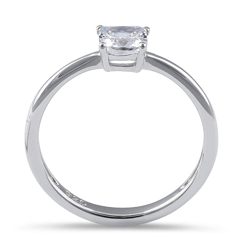 Sterling Silver 5X5mm Octagon Step Cut CZ Ring