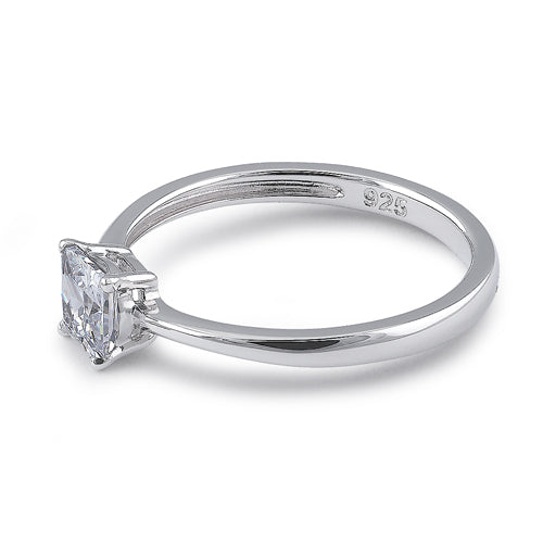 Sterling Silver 5X5mm Octagon Step Cut CZ Ring