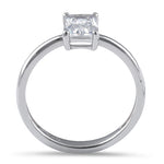 Sterling Silver 5X7mm Octagon Emerald Cut CZ Ring
